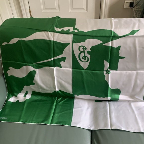 Burberry Equestrian Knight Colorblock Silk Square Scarf - Picture 2 of 6